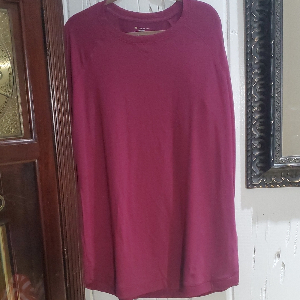 Women's Burgundy Tunic Top With Pockets
